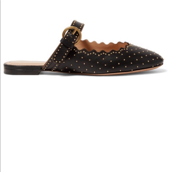 Chloe studded leather buckle strap mules - Picture 8 of 8